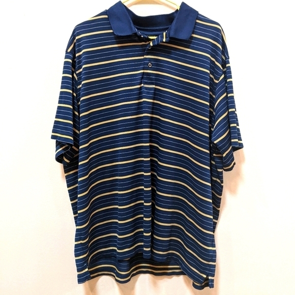 🐢George Golf Men's Short Sleeve Striped Polo Shirt Size 2XL FLAW - Picture 1 of 6